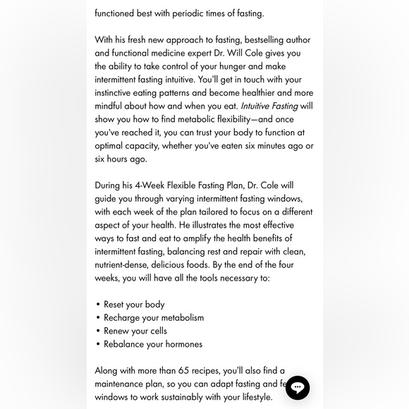 Intuitive Fasting The Flexible Fourweek Intermittent Fasting Plan Book Will Cole - Picture 4 of 8